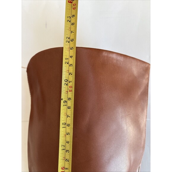 Ladies Franco Sarto Dorica Wide Calf Tall Shaft Taupe Brown Leather Boots 9M WC - Picture 9 of 10
